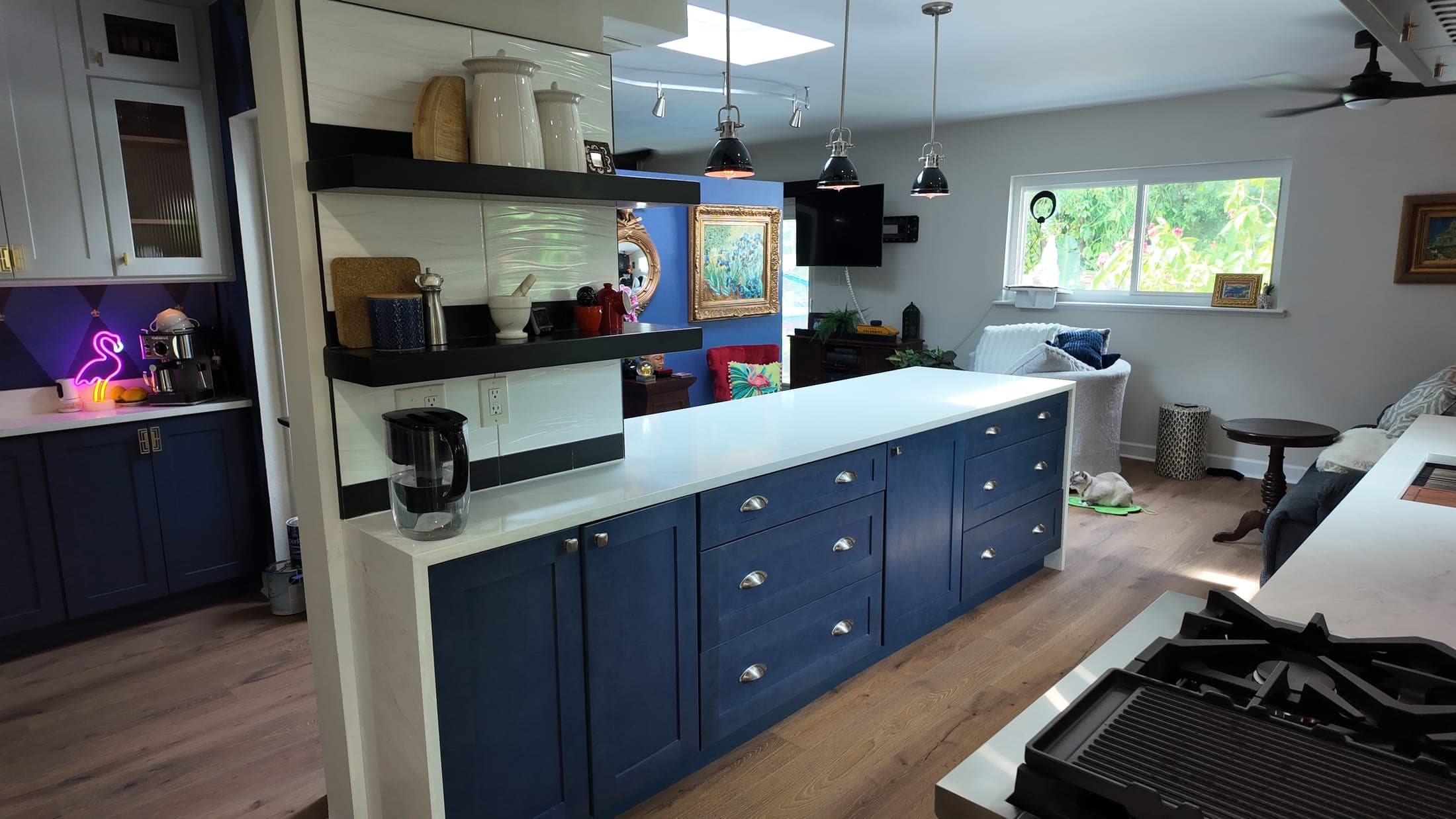 Navy Statement Kitchen